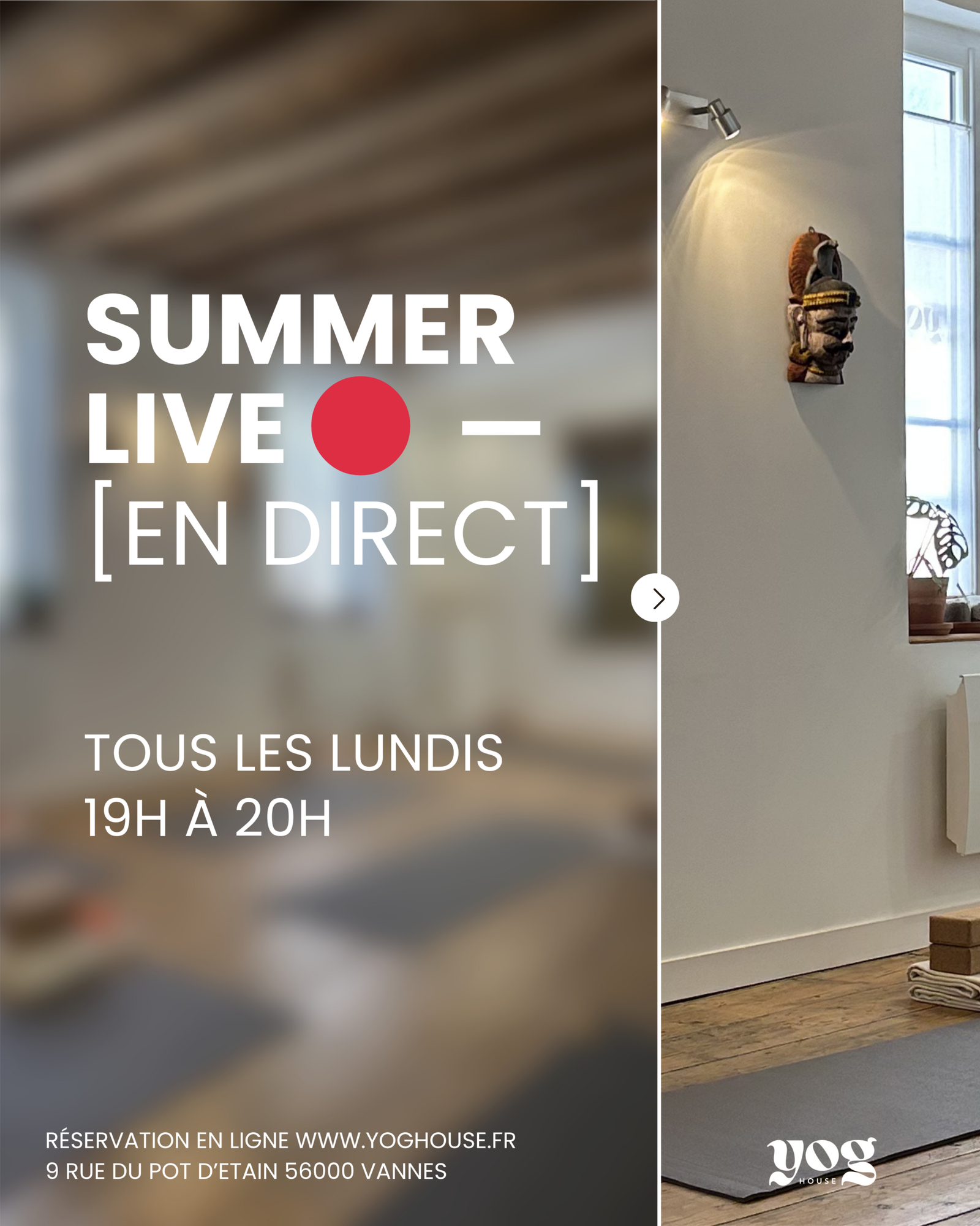 Cours Centre de yoga Vannes hypercentre cours de yoga débutant studio yoga vannes vinyasa hatha yog house – Location bureau Vannes massage bien-être soins spa location bureau cabinet vannes coworking neuroatypie tdah hpi