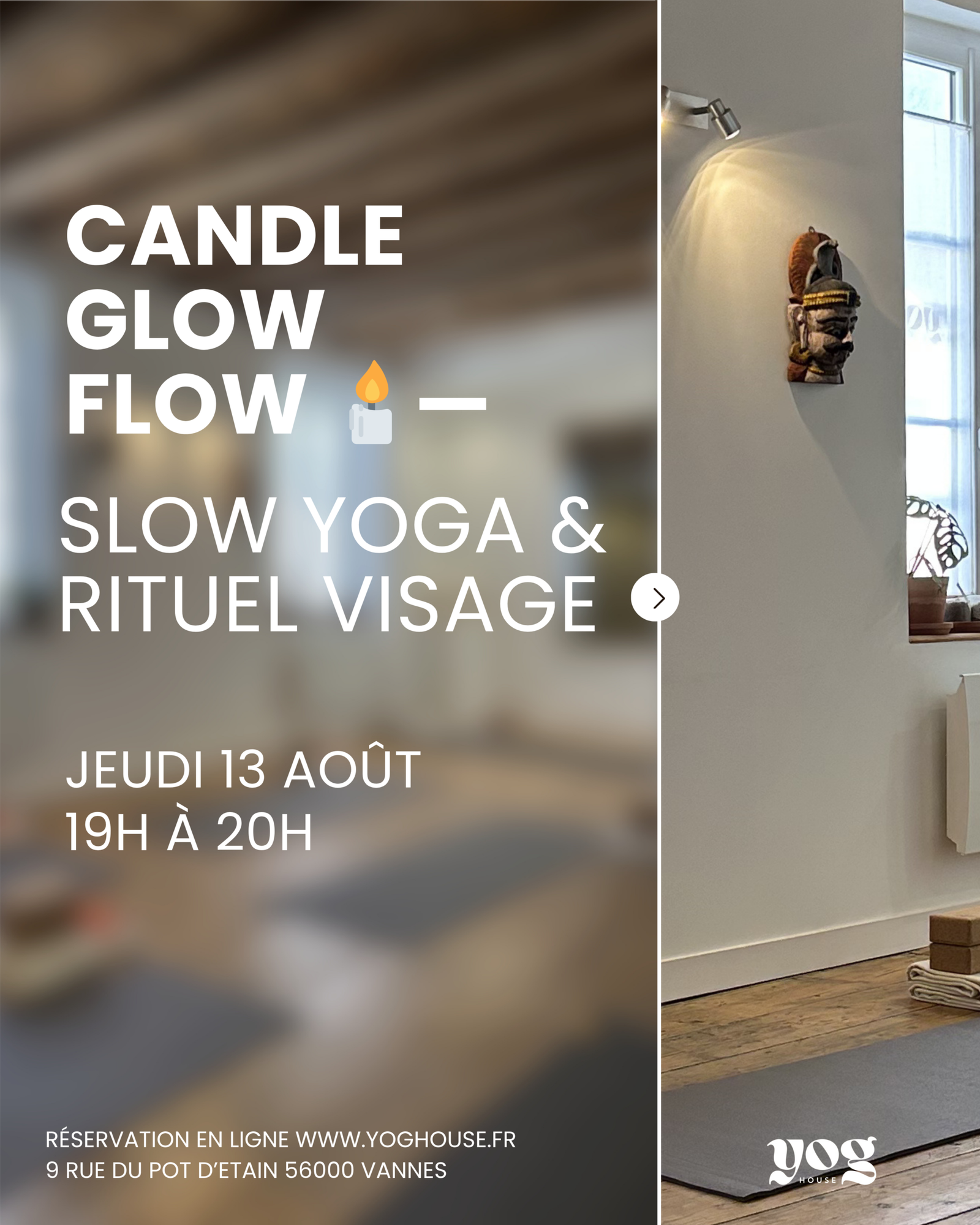 Cours Centre de yoga Vannes hypercentre cours de yoga débutant studio yoga vannes vinyasa hatha yog house – Location bureau Vannes massage bien-être soins spa location bureau cabinet vannes coworking neuroatypie tdah hpi