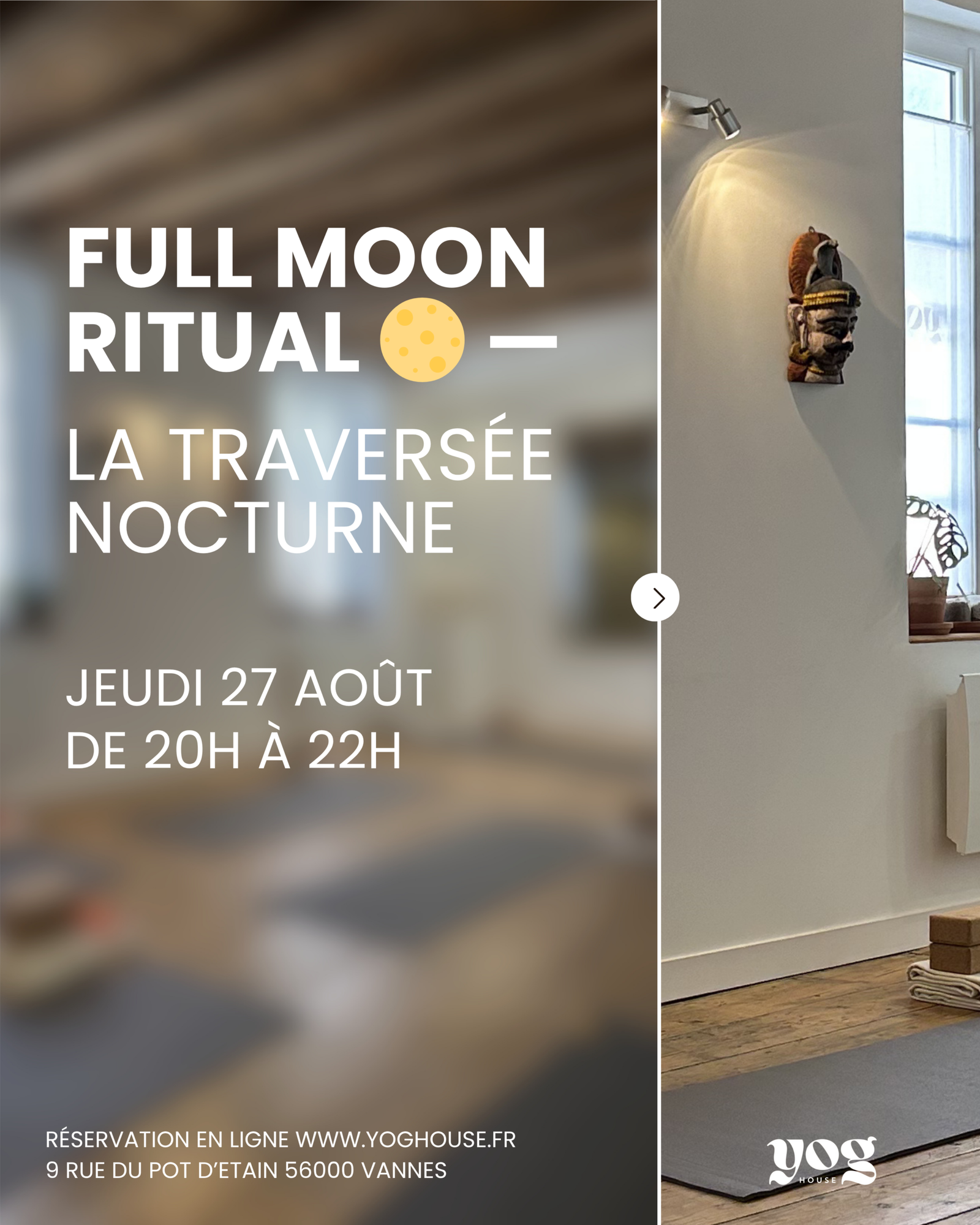 Cours Centre de yoga Vannes hypercentre cours de yoga débutant studio yoga vannes vinyasa hatha yog house – Location bureau Vannes massage bien-être soins spa location bureau cabinet vannes coworking neuroatypie tdah hpi